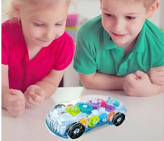 Transparent Gear Racing Toy Car with Lights & Music Zenifie