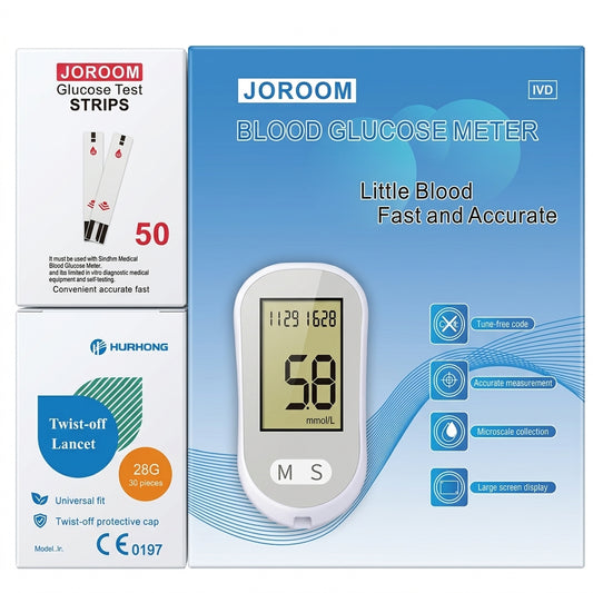 Complete Blood Glucose Test Kit – Meter + 50 Strips + 50 Lancets