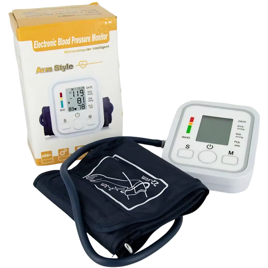 Digital Blood Pressure Monitor – Fully Automatic Upper Arm BP Machine with Heart Rate Monitor & Voice Function, Portable Design