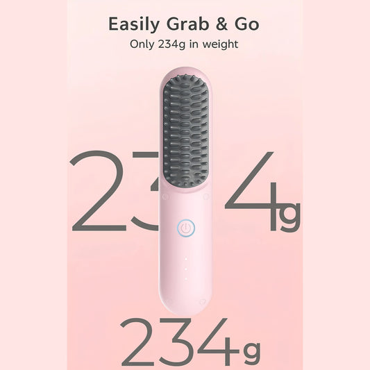 Wireless Rechargeable Hair Straightener Comb – 3200mAh Cordless Styling Brush Zenifie