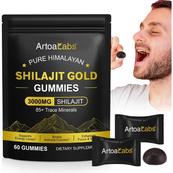 Pure Himalayan Shilajit Gummies Gold 3000MG - 60 Gummy - High Fulvic Acid