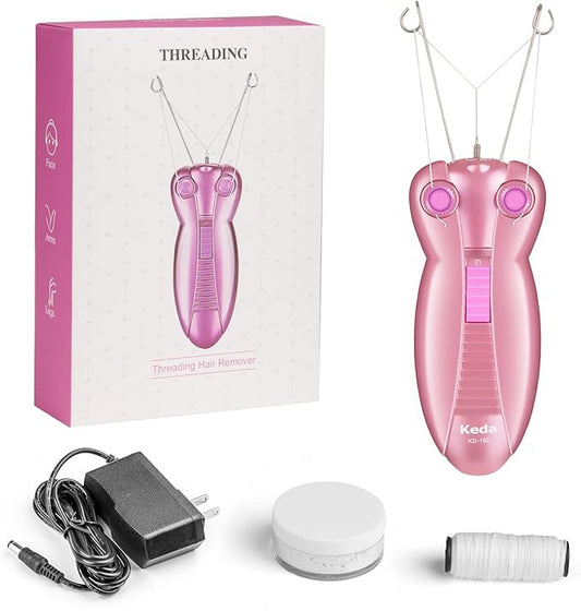 Electric Facial Threading Hair Remover – Automatic Thread Epilator for Face, Upper Lip, Chin & Body