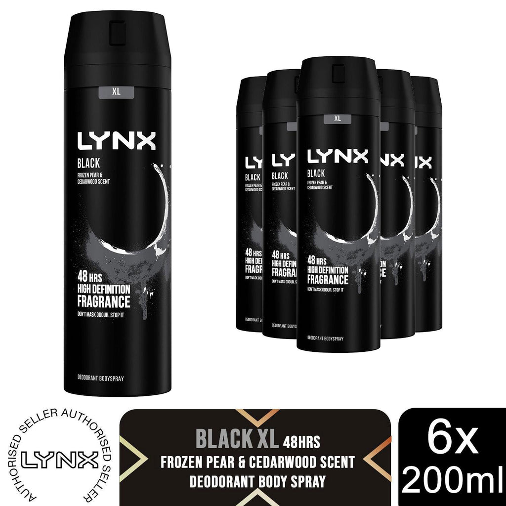 Lynx XL 48-Hour High Definition Fragrance Body Spray Deodorant, 6 Pack, 200ml
