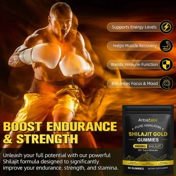 Pure Himalayan Shilajit Gummies Gold 3000MG - 60 Gummy - High Fulvic Acid