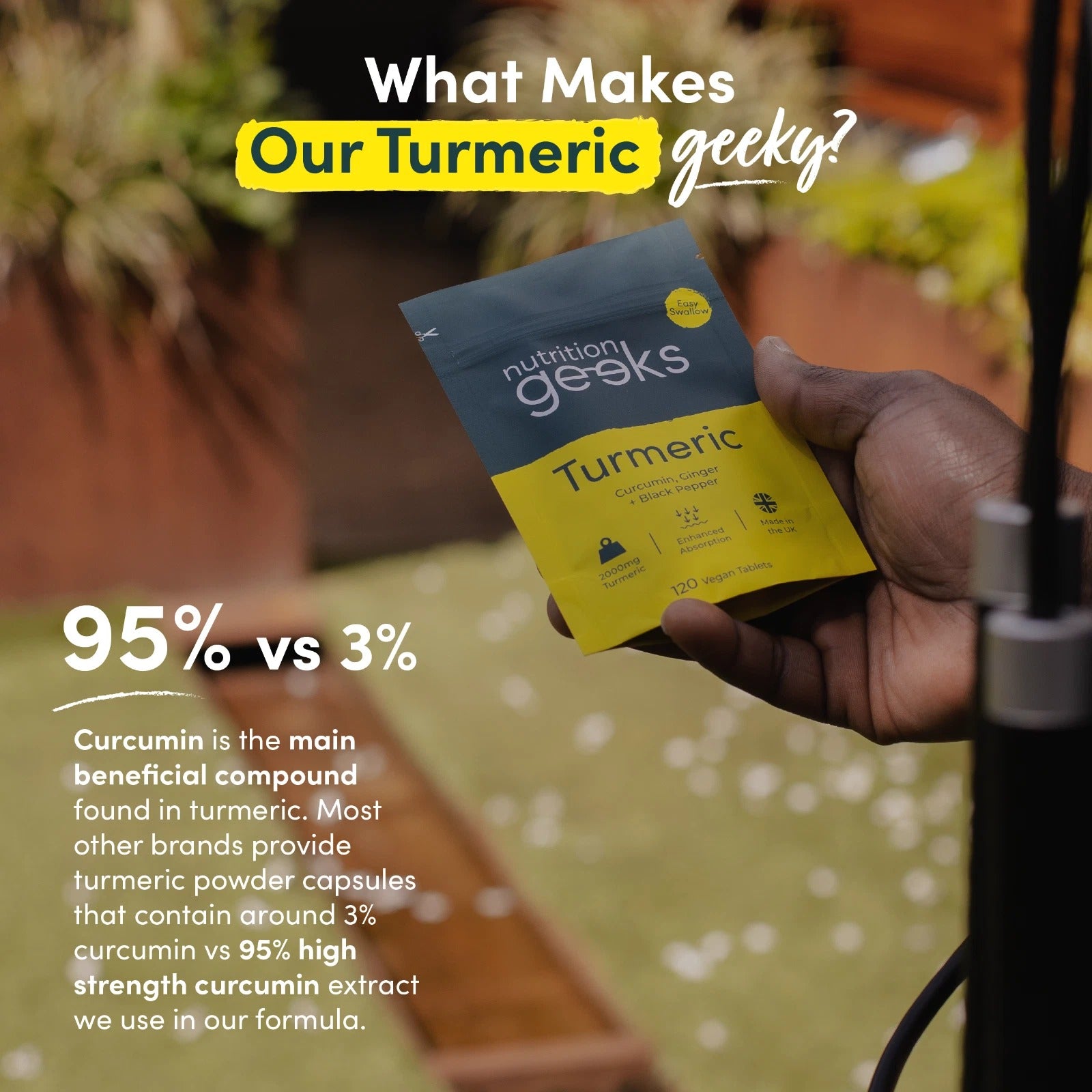 Turmeric Tablets 2000mg + Ginger + Black Pepper | 120 Tablets - UK Supplement