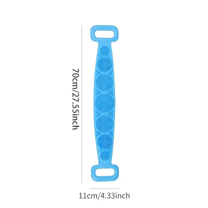 Silicone Bath Body Brush, Exfoliating Long Silicone Body Back Scrubber Zenifie