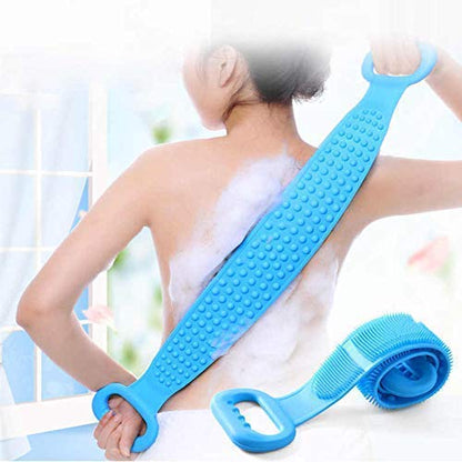 Silicone Bath Body Brush, Exfoliating Long Silicone Body Back Scrubber Zenifie