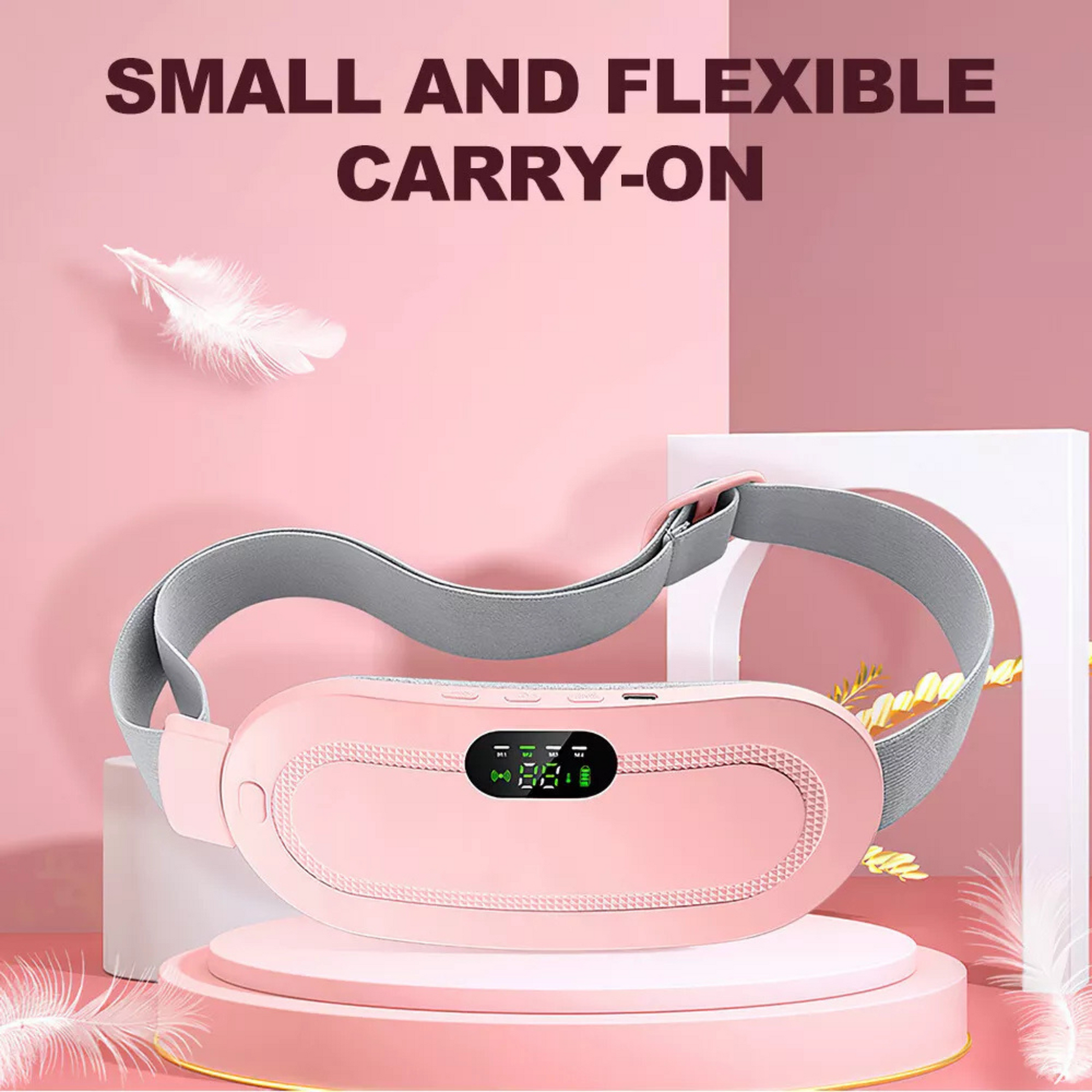 Menstrual Pain Relief Heating & Massage Belt – Fast Heat Therapy for Cramps, Back & Abdominal Comfort Zenifie