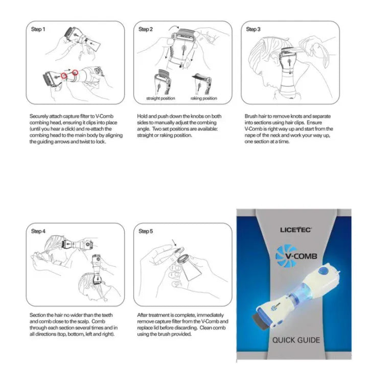 V Comb Electronic Head Lice Removal Machine Anti Lice Machine Zenifie