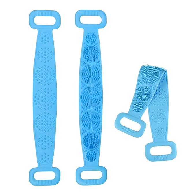 Silicone Bath Body Brush, Exfoliating Long Silicone Body Back Scrubber Zenifie