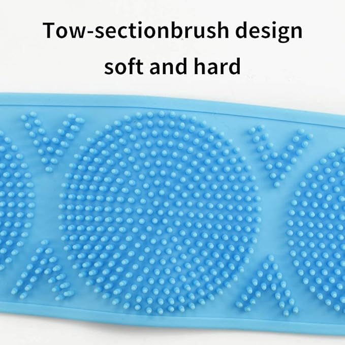Silicone Bath Body Brush, Exfoliating Long Silicone Body Back Scrubber Zenifie