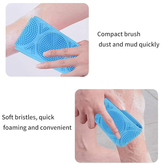Silicone Bath Body Brush, Exfoliating Long Silicone Body Back Scrubber