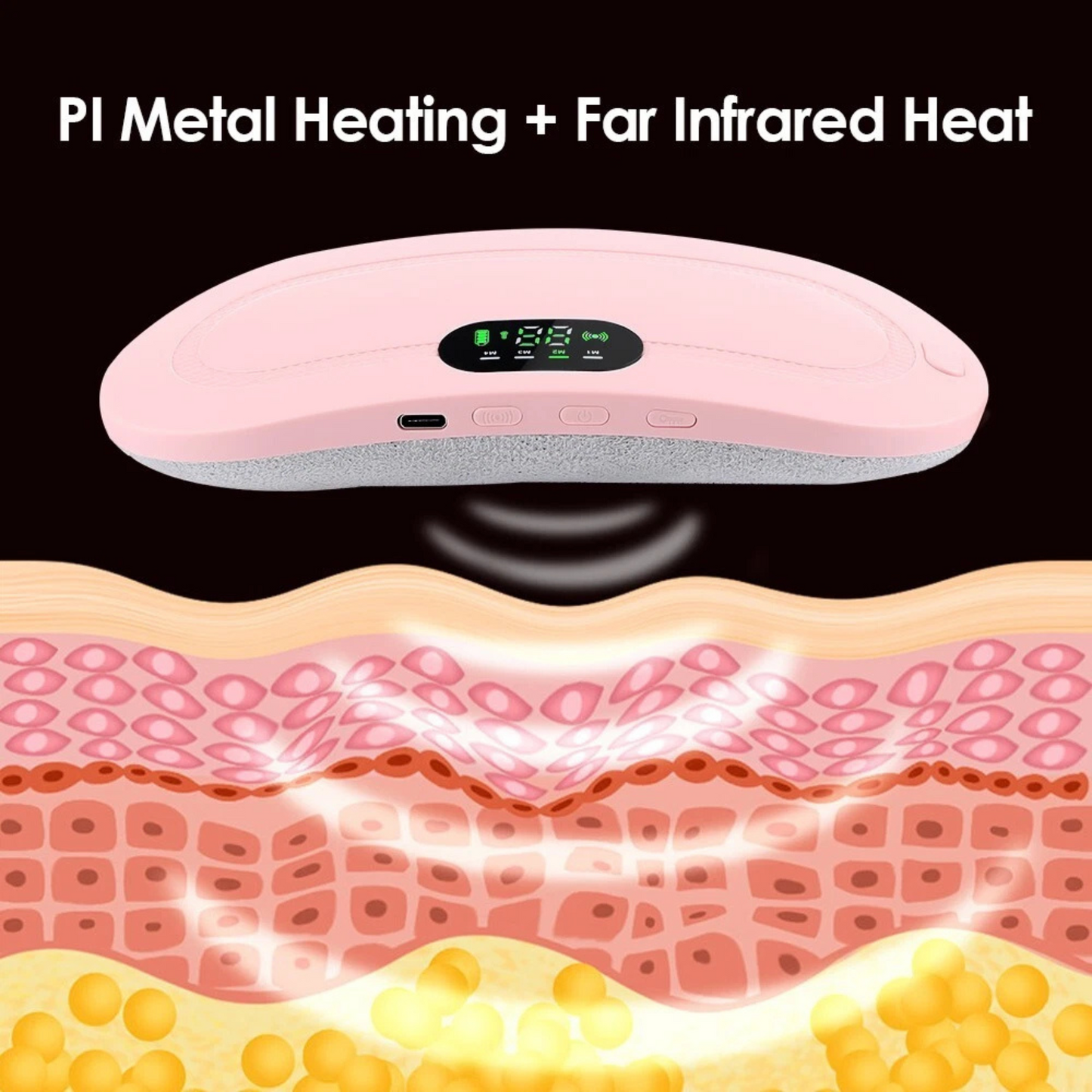 Menstrual Pain Relief Heating & Massage Belt – Fast Heat Therapy for Cramps, Back & Abdominal Comfort Zenifie