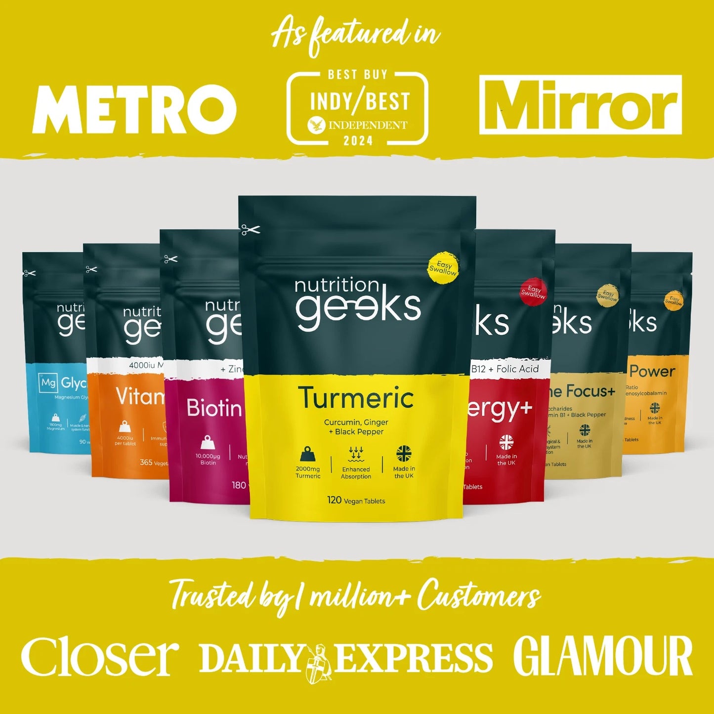 Turmeric Tablets 2000mg + Ginger + Black Pepper | 120 Tablets - UK Supplement