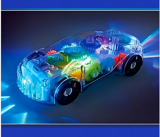 Transparent Gear Racing Toy Car with Lights & Music