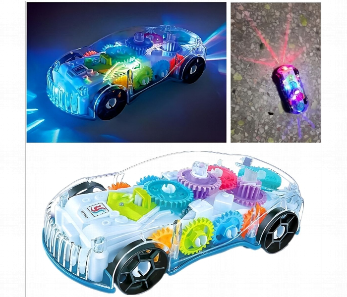 Transparent Gear Racing Toy Car with Lights & Music Zenifie