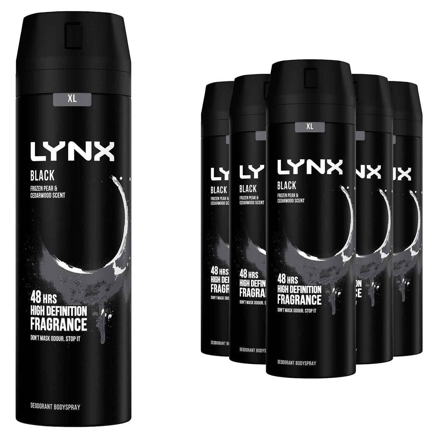 Lynx XL 48-Hour High Definition Fragrance Body Spray Deodorant, 6 Pack, 200ml