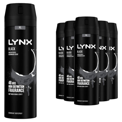 Lynx XL 48-Hour High Definition Fragrance Body Spray Deodorant, 6 Pack, 200ml