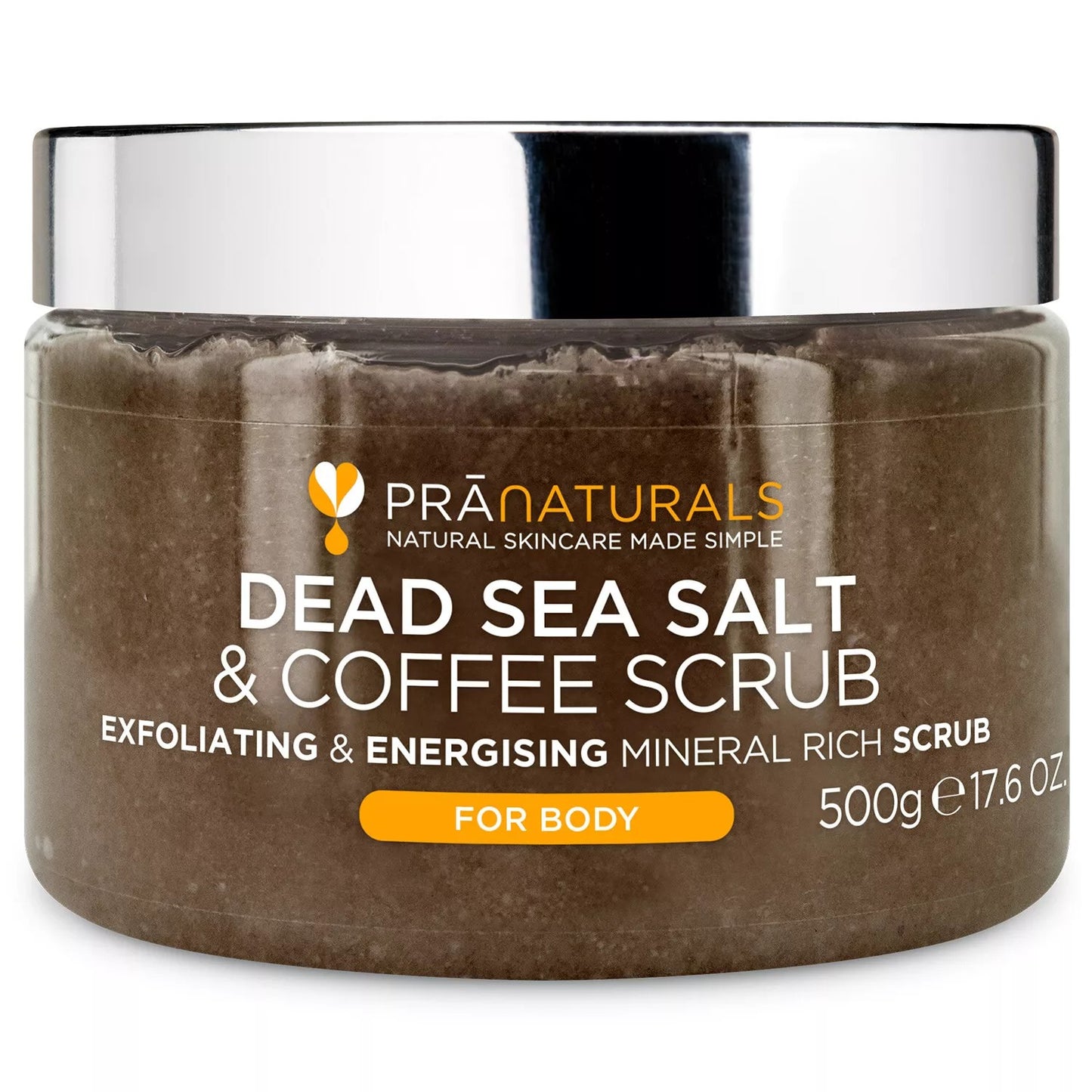 PraNaturals Dead Sea Salt Body Scrub 500g w/ Natural Oils & Minerals No parabens