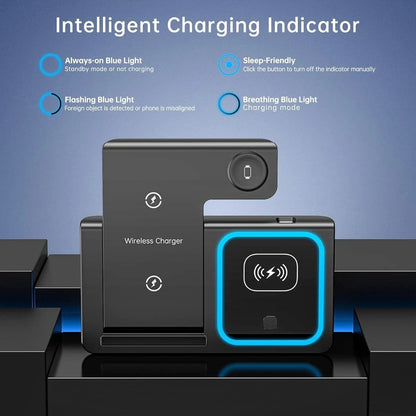 Wireless Charger For iPhone , Apple Watch AirPods 3 in 1 Charging Station Stand