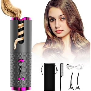 Cordless Automatic Hair Curler Portable Electric Wand Curling Iron Rechargeable