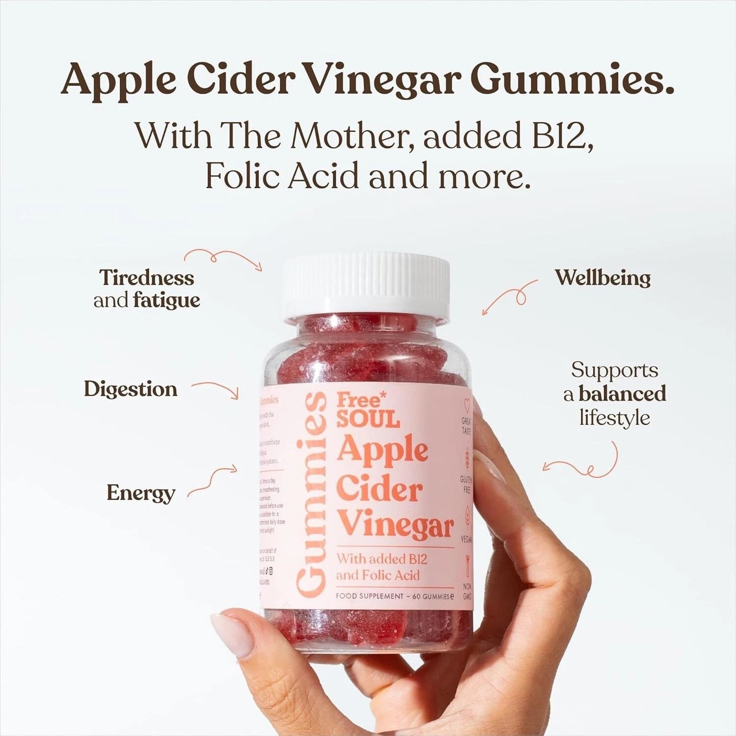 Free Soul Apple Cider Vinegar Dietary Supplement - 60 Gummies