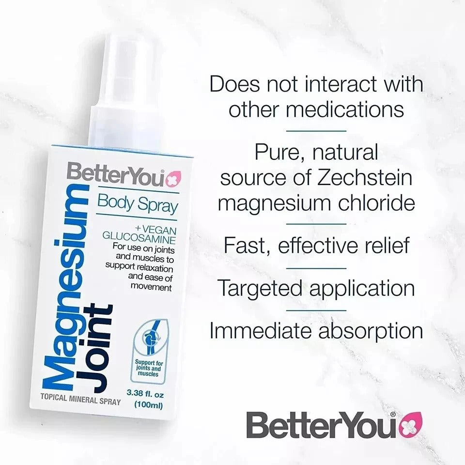 BetterYou Magnesium Oil Joint Spray Body Support Function 100ml UK Free Delivery