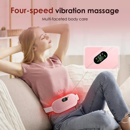 Menstrual Pain Relief Heating & Massage Belt – Fast Heat Therapy for Cramps, Back & Abdominal Comfort