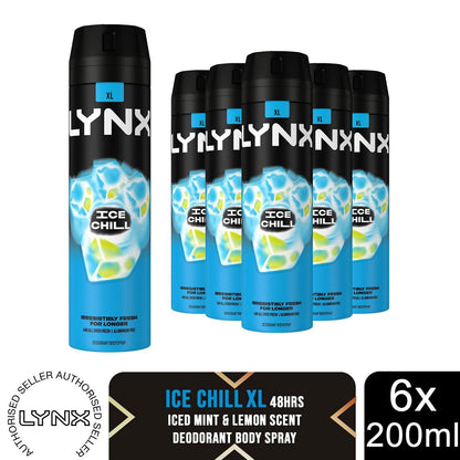 Lynx XL 48-Hour High Definition Fragrance Body Spray Deodorant, 6 Pack, 200ml