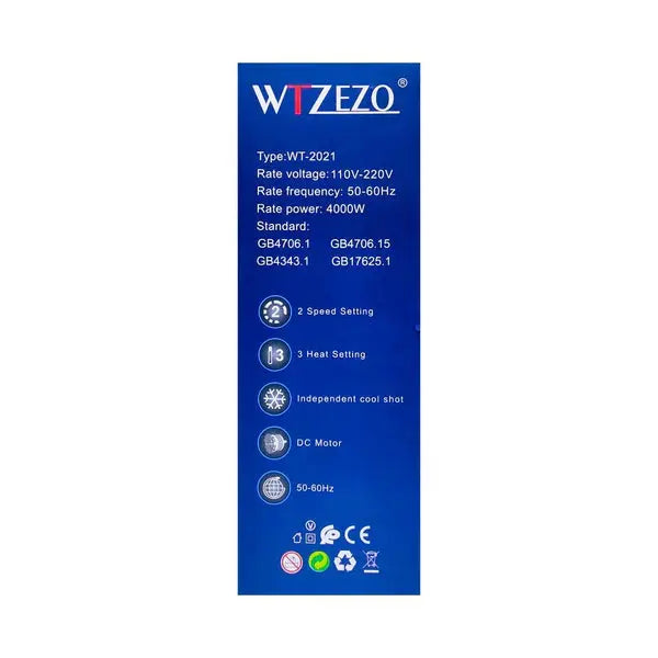 WTZEZO Professional Hair Dryer – High-Power 4000W Ionic Hair Blower for Fast Drying Zenifie