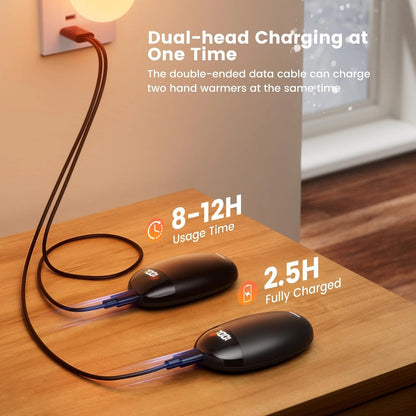 Rechargeable Magnetic Hand Warmer Set, Digital Display Portable  Pocket Heater, 2-Piece Electric Heating Glove Accessories