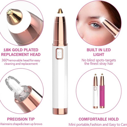 Rechargeable Eyebrow Hair Remover with LED Light &amp; Digital Display Zenifie