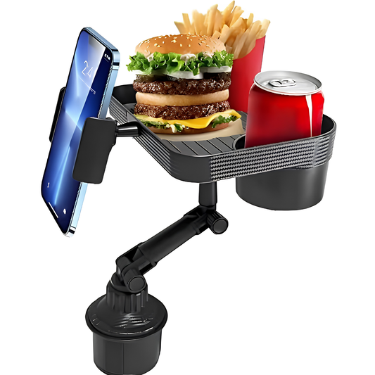 Multifunctional Cup Holder Expander - 360° Swivel Adjustable Car Food Tray Table for Cup Holders, Mobile Phone Holder, Bottle Drink Detachable Tray