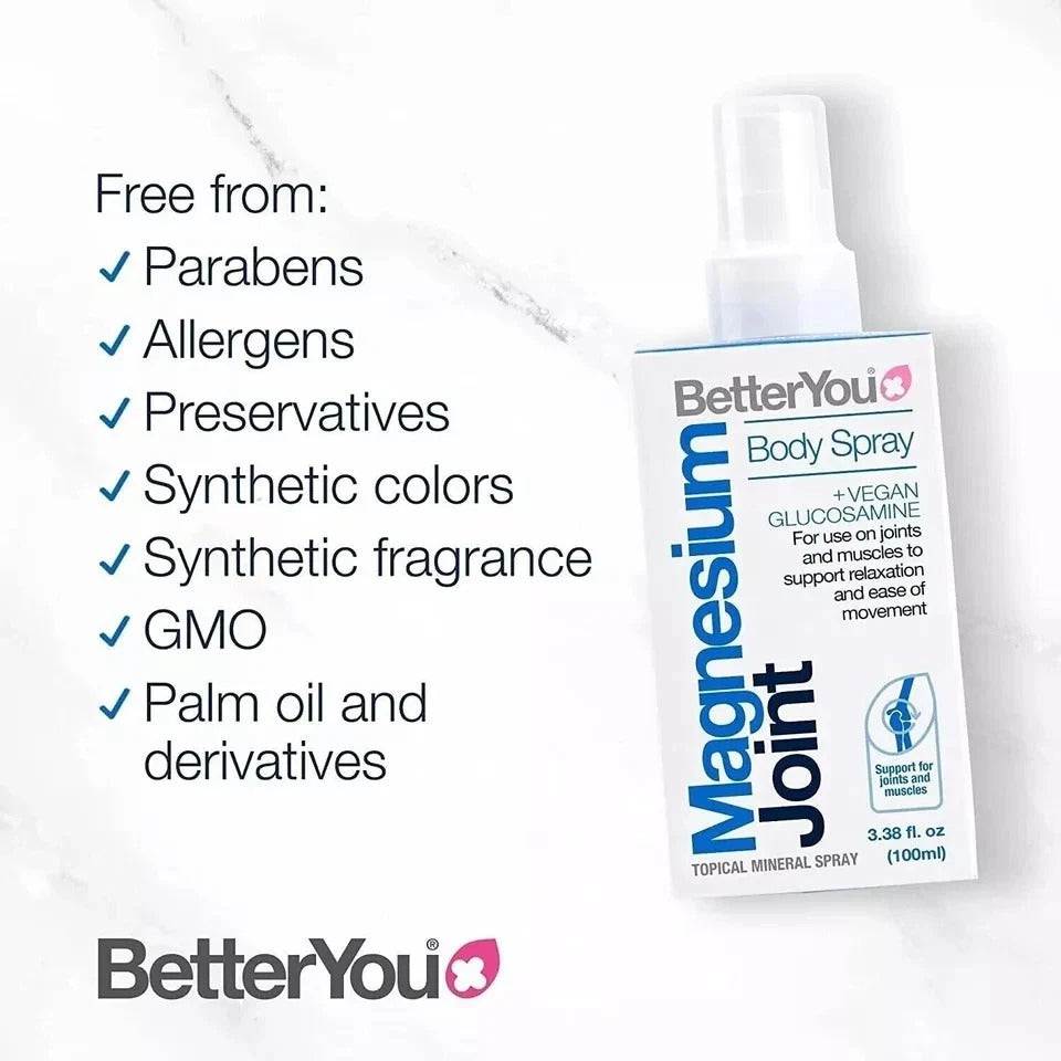 BetterYou Magnesium Oil Joint Spray Body Support Function 100ml UK Free Delivery