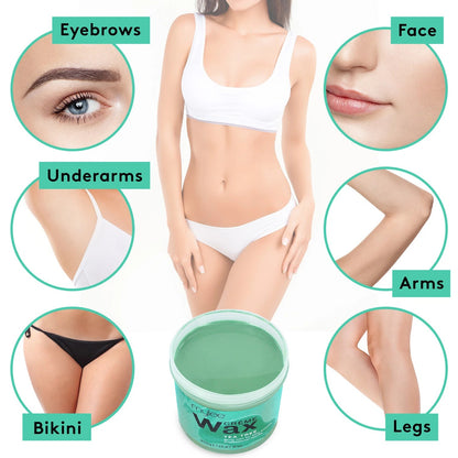 Hair Removal Soft Creme Wax Honey Tea Tree Rose Depilation Waxing 450g Pot