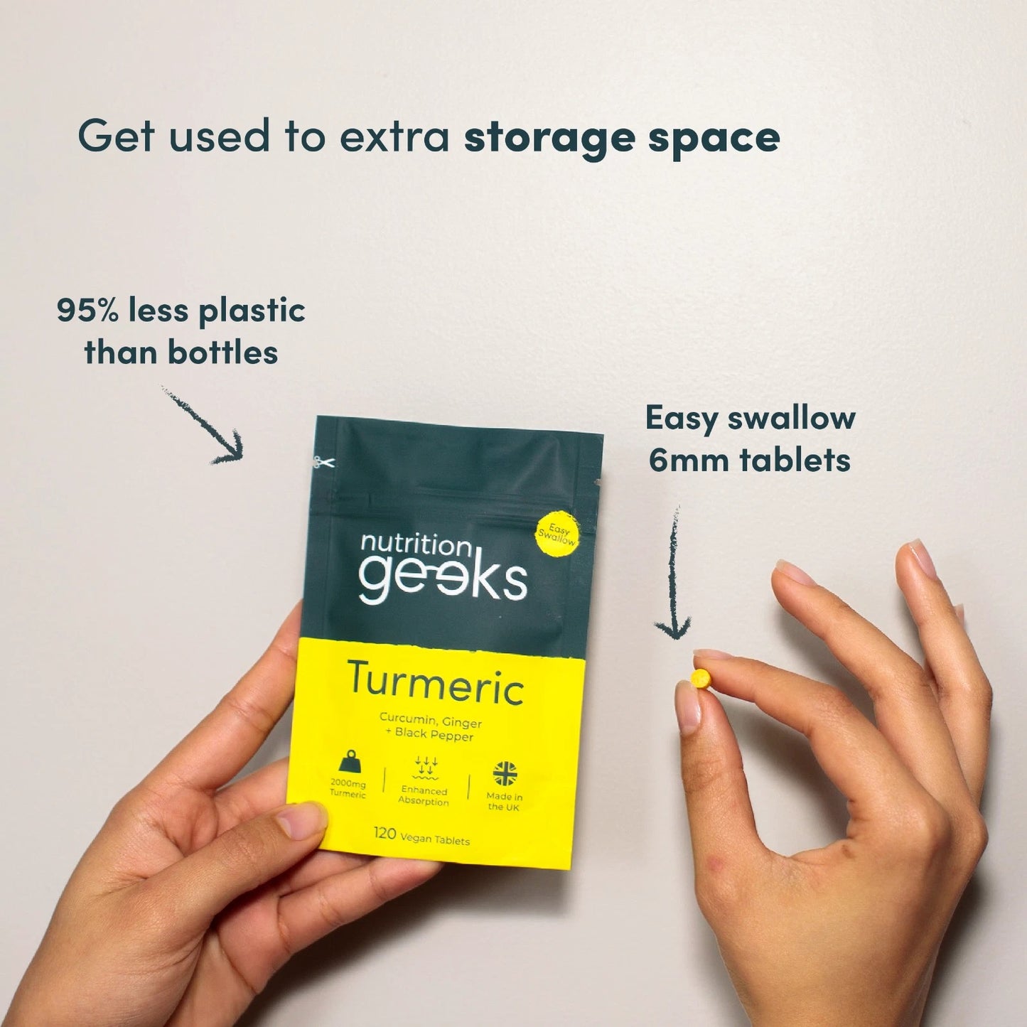 Turmeric Tablets 2000mg + Ginger + Black Pepper | 120 Tablets - UK Supplement