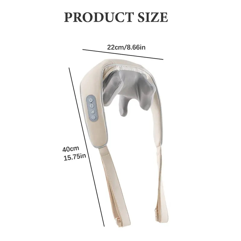 Wireless Neck & Shoulder Massager with Electric Massage Fnction, Portable USB powered Deep Tissue Pad for Office Home Travel Use Neck Shoulder Relaxer