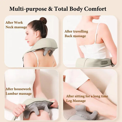 Wireless Neck & Shoulder Massager with Electric Massage Fnction, Portable USB powered Deep Tissue Pad for Office Home Travel Use Neck Shoulder Relaxer