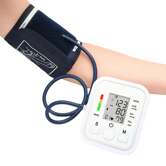 Digital Blood Pressure Monitor – Fully Automatic Upper Arm BP Machine with Heart Rate Monitor & Voice Function, Portable Design
