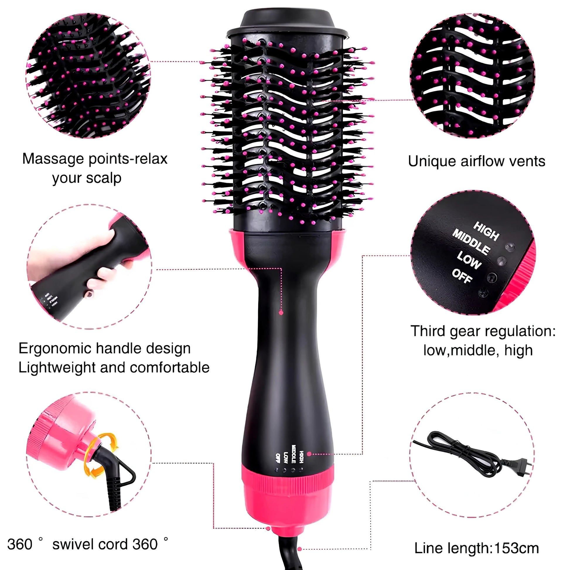 One Step Hot Air Brush (Dryer + Styler) Zenifie