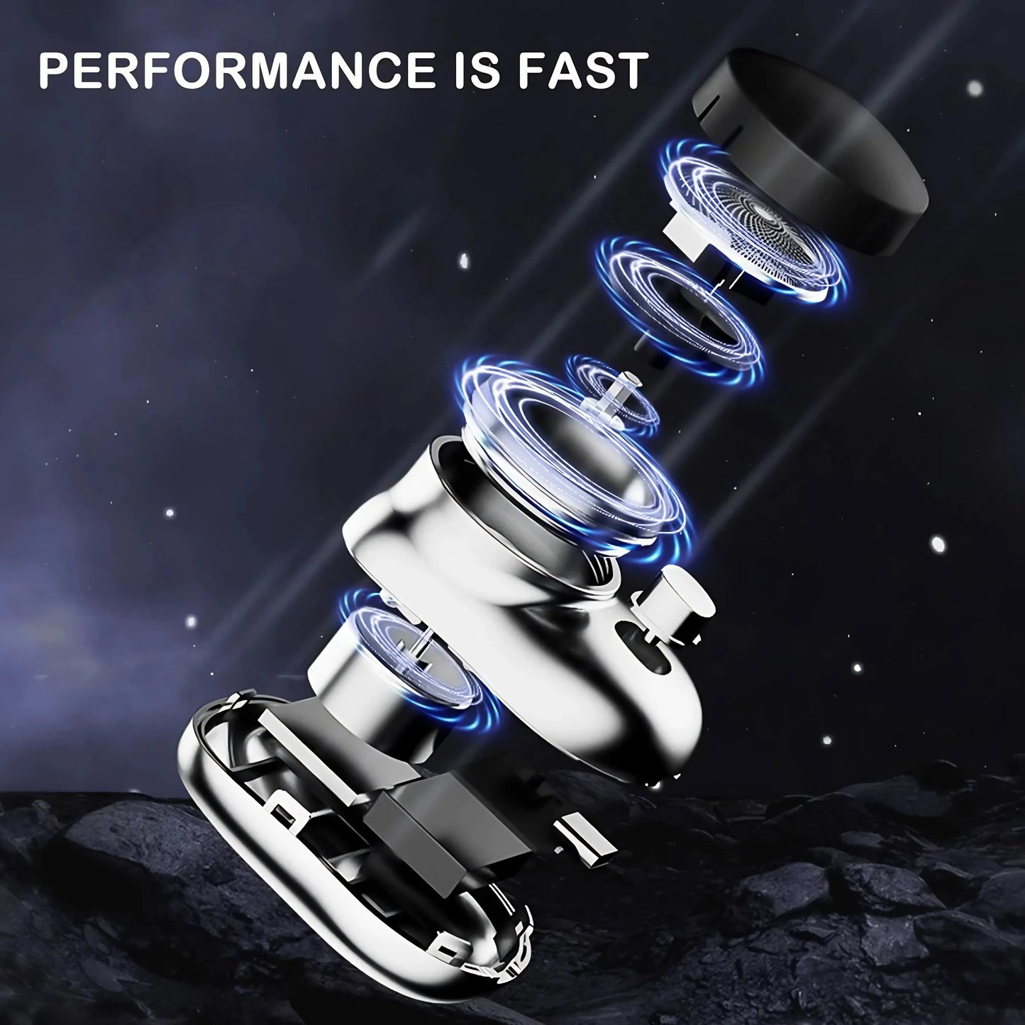 Portable Waterproof Pocket Razor for Men with 90 Day Battery Life | Rechargeable Electric Shaver with 15 Blade Turbine Tech Zenifie