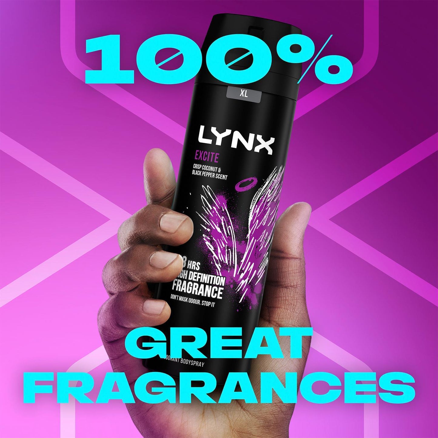 Lynx XL 48-Hour High Definition Fragrance Body Spray Deodorant, 6 Pack, 200ml