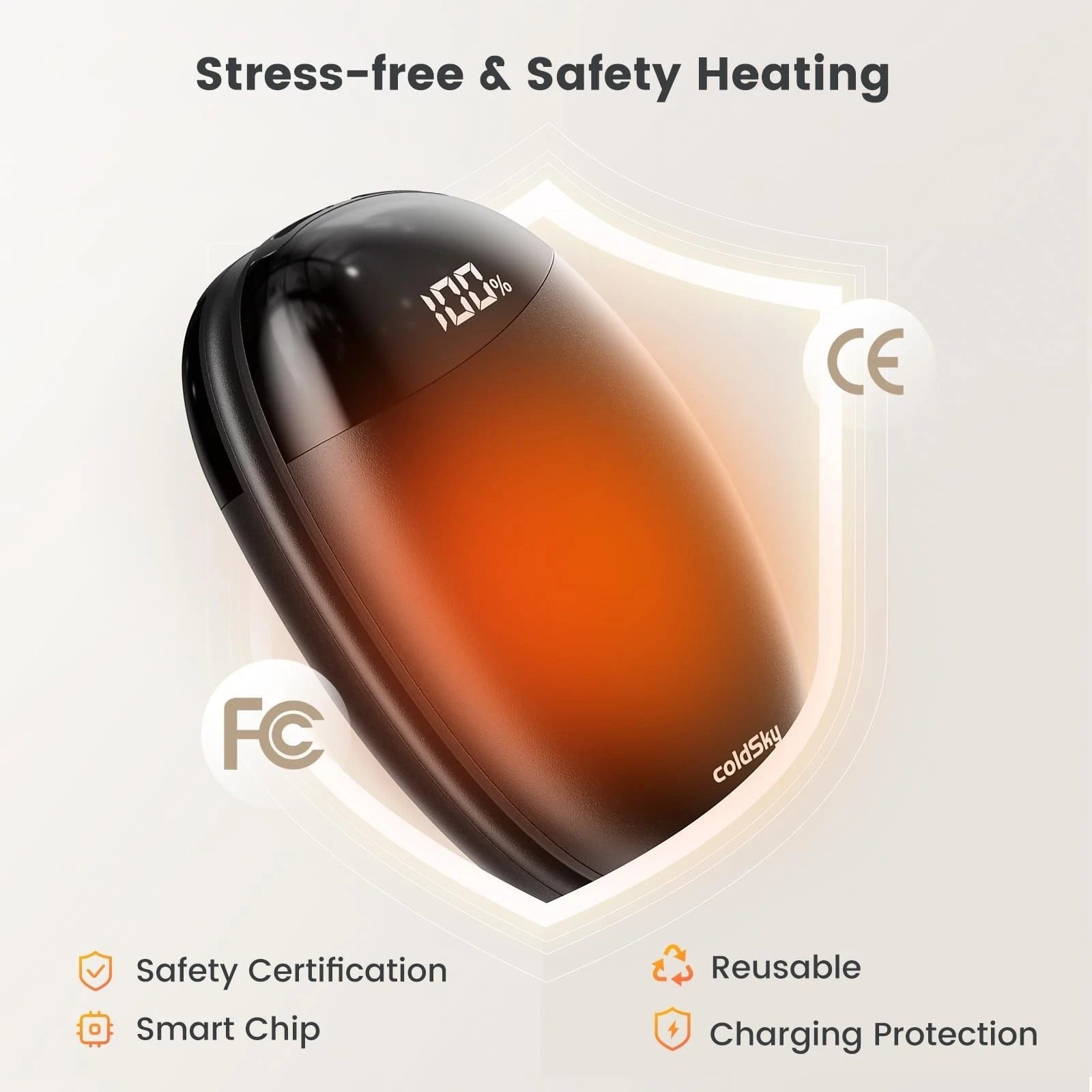 Rechargeable Magnetic Hand Warmer Set, Digital Display Portable  Pocket Heater, 2-Piece Electric Heating Glove Accessories