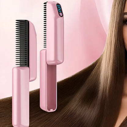 Portable Hair Straightener Comb – 3-Minute Quick Styling & Frizz Control Zenifie