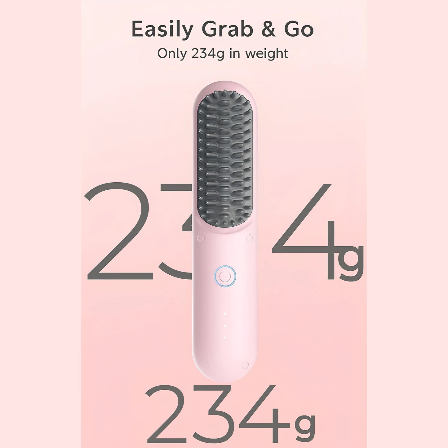 Wireless Rechargeable Hair Straightener Comb – 3200mAh Cordless Styling Brush Zenifie