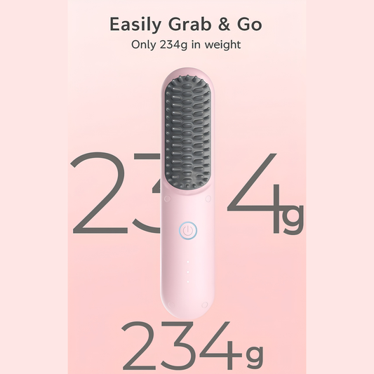 Wireless Rechargeable Hair Straightener Comb – 3200mAh Cordless Styling Brush