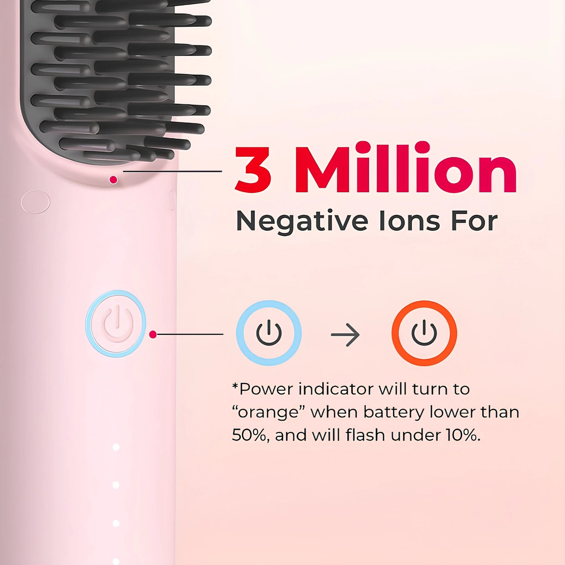 Wireless Rechargeable Hair Straightener Comb – 3200mAh Cordless Styling Brush Zenifie