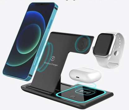Wireless Charger For iPhone , Apple Watch AirPods 3 in 1 Charging Station Stand