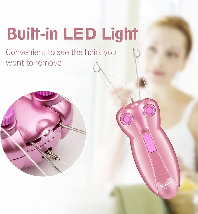 Electric Facial Threading Hair Remover – Automatic Thread Epilator for Face, Upper Lip, Chin & Body