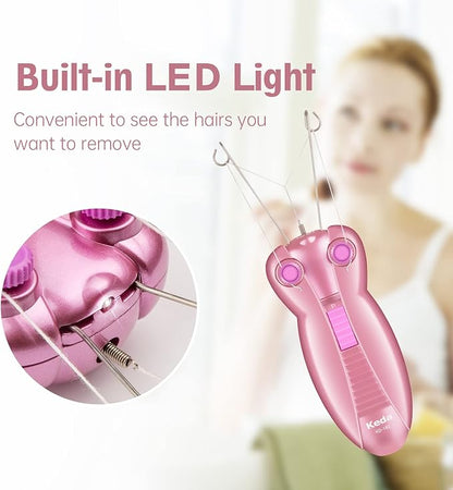 Electric Facial Threading Hair Remover – Automatic Thread Epilator for Face, Upper Lip, Chin & Body